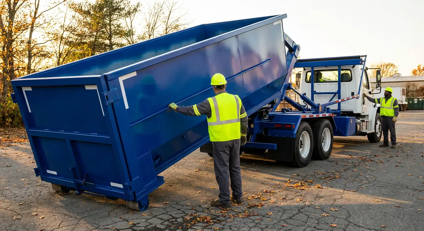 Commercial roll-off dumpster delivery truck in Pensacola, FL