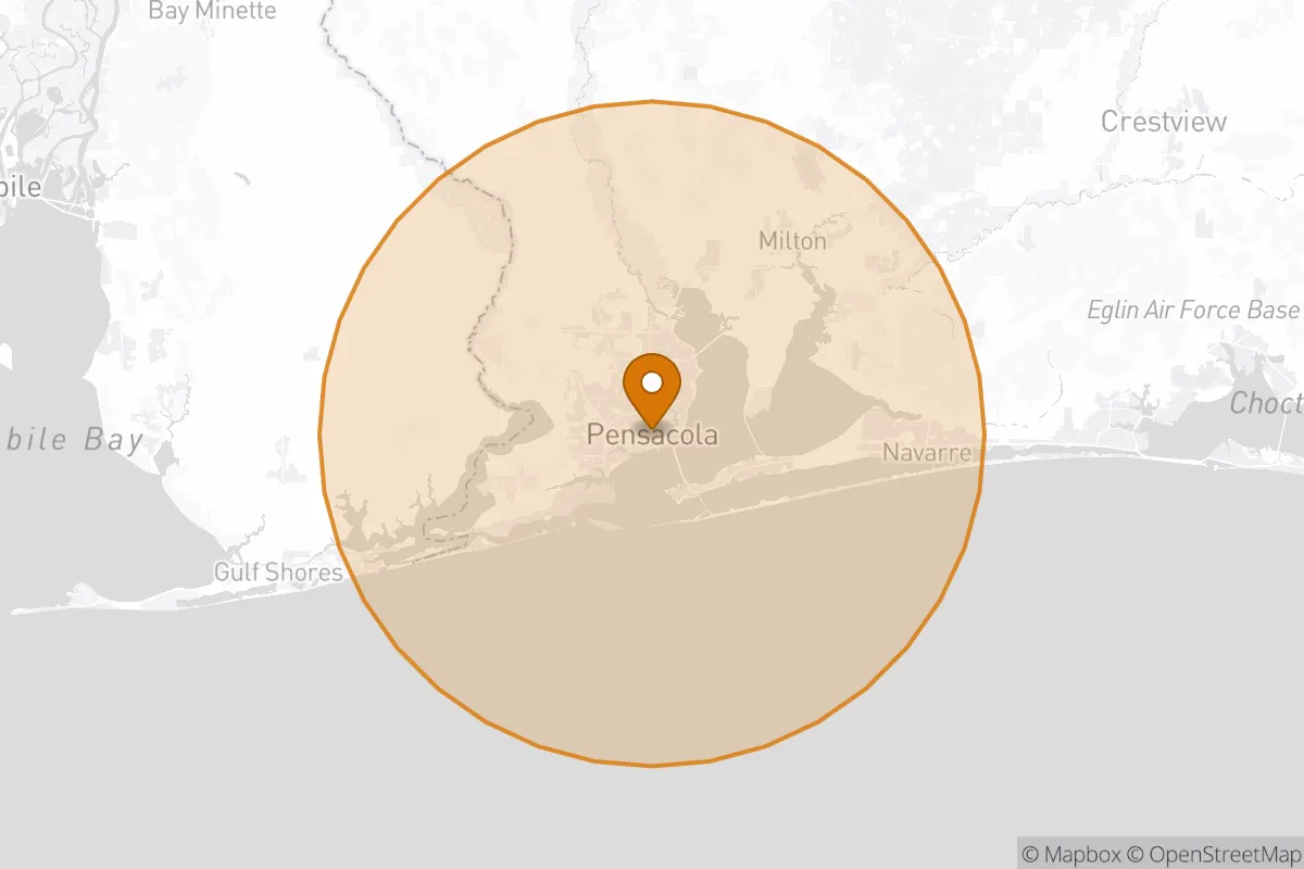 service area service area map in Pensacola, FL